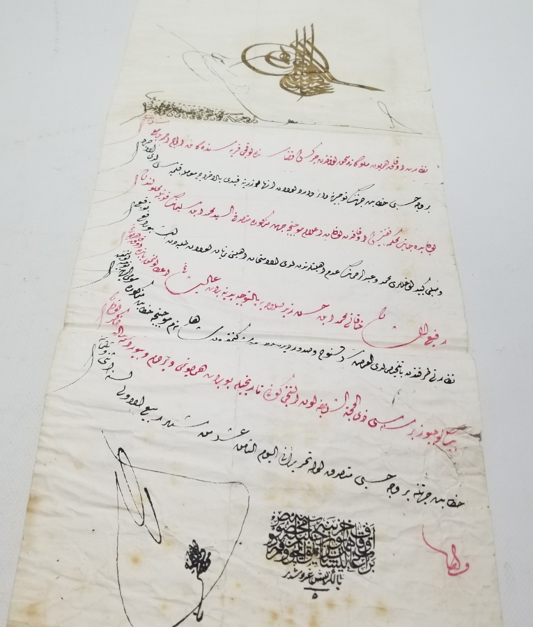 2. ABDÜLHAMİD HAN TUĞRALI BÜYÜK BOY EL YAZMA FERMAN