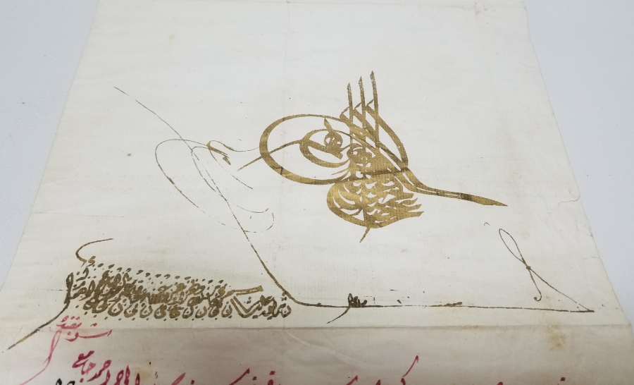 2. ABDÜLHAMİD HAN TUĞRALI BÜYÜK BOY EL YAZMA FERMAN