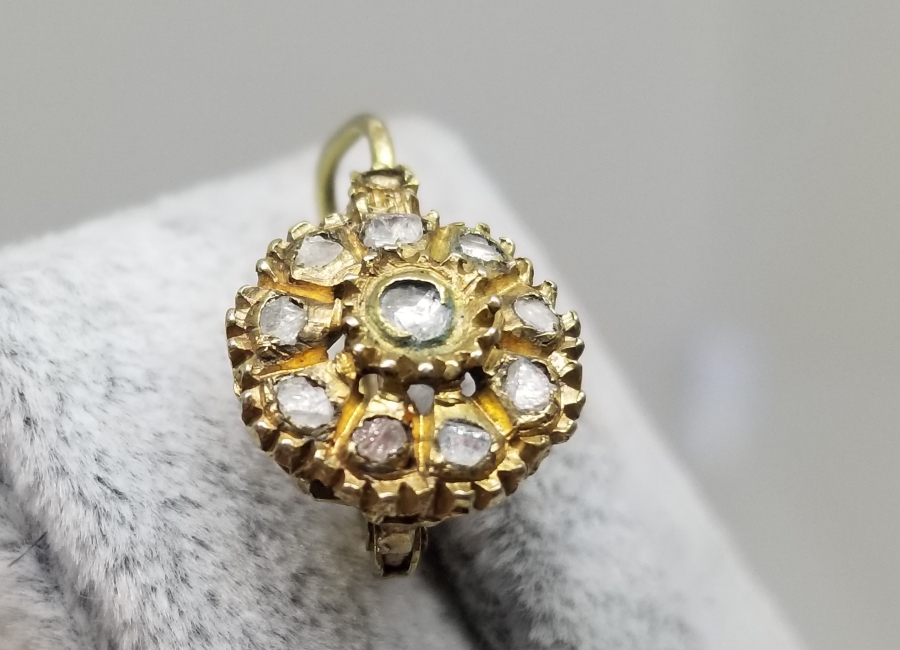 YÜZÜK YAPIMINA UYGUN OSMANLI DÖNEMİ ELMAS TAŞLI TEK KÜPE