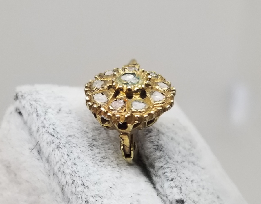 YÜZÜK YAPIMINA UYGUN OSMANLI DÖNEMİ ELMAS TAŞLI TEK KÜPE