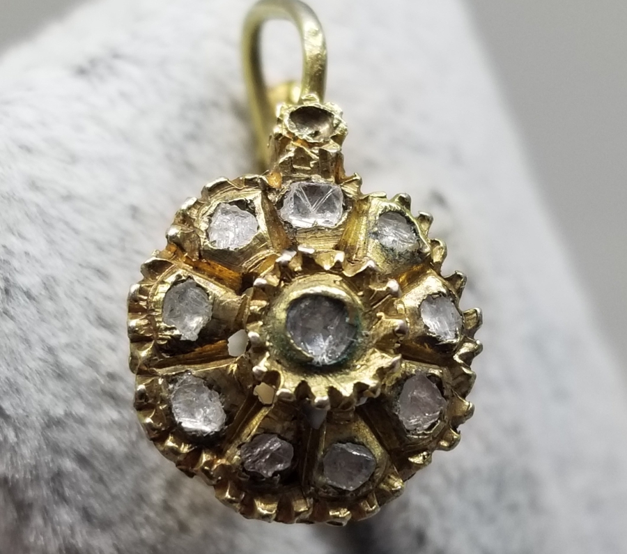 YÜZÜK YAPIMINA UYGUN OSMANLI DÖNEMİ ELMAS TAŞLI TEK KÜPE