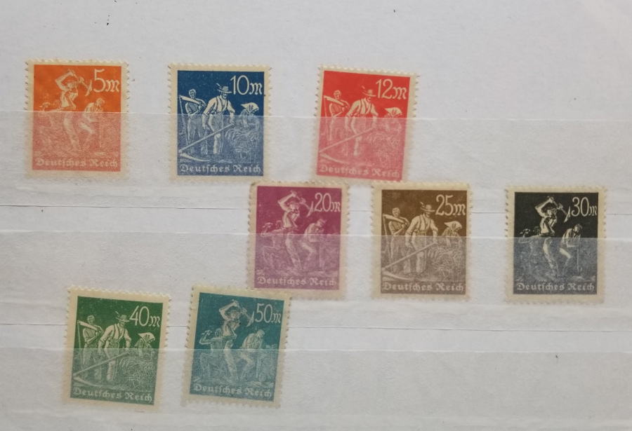 TAM SERİ YIKANMIŞ ALMAN REICH PUL LOTU