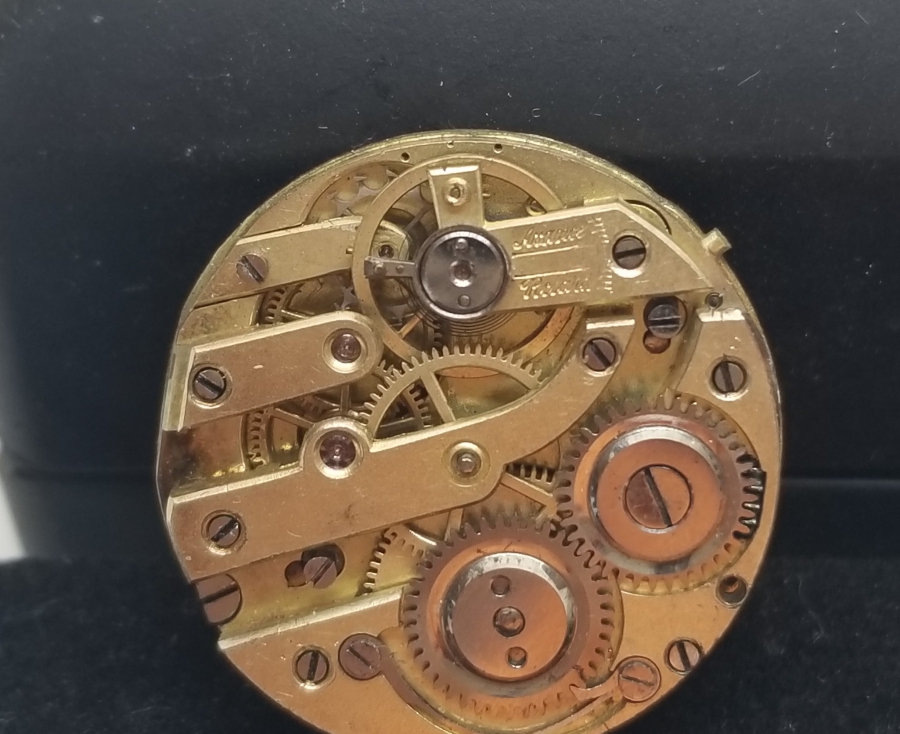 ÜZERİ ALTIN DAMLALI ANTİKA CEP SAATİ MAKİNASI