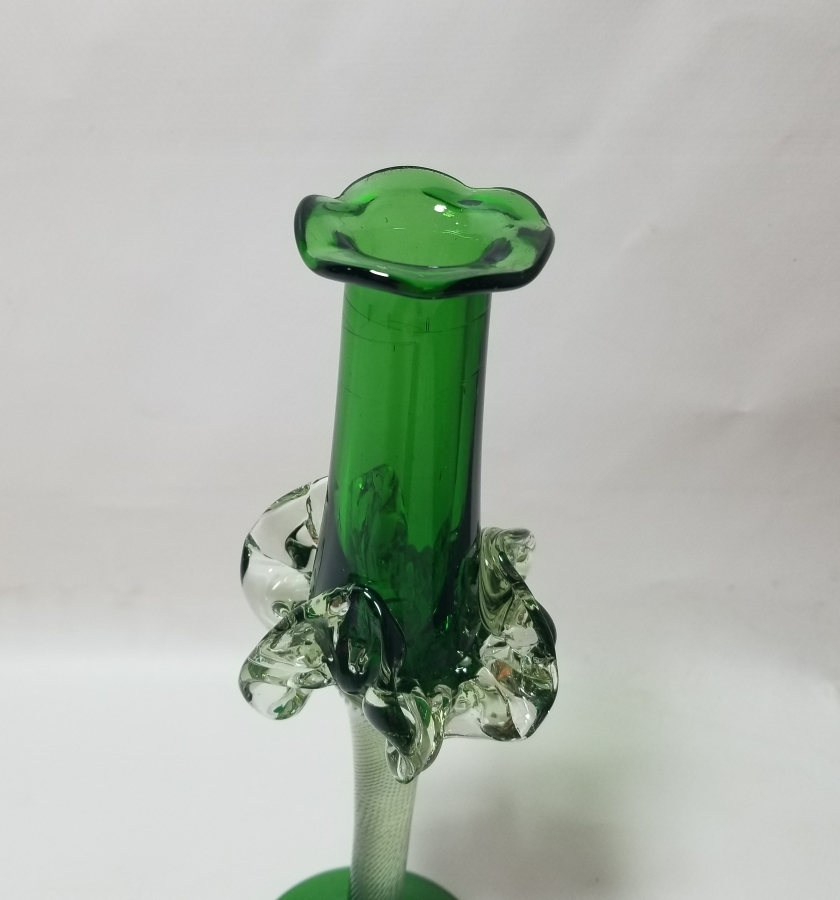 ÜFLEME CAMDAN MAMUL ANTİKA FIRFIRLI CAM MUMLUK