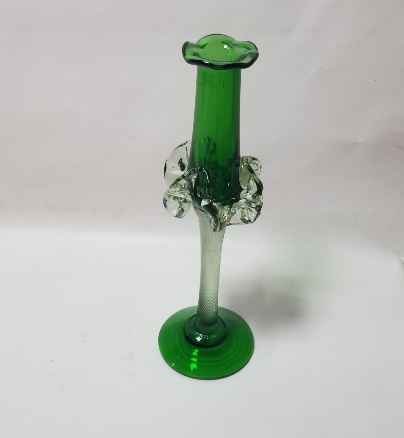 ÜFLEME CAMDAN MAMUL ANTİKA FIRFIRLI CAM MUMLUK