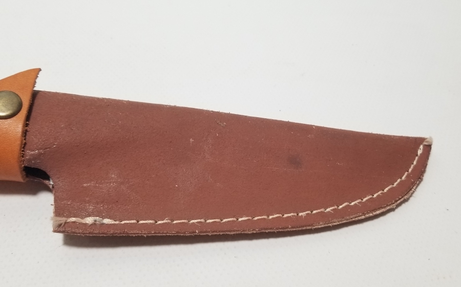 BÜYÜK BOY AHŞAP SAPLI VE KURT BAŞLI KAMPÇI BIÇAĞI