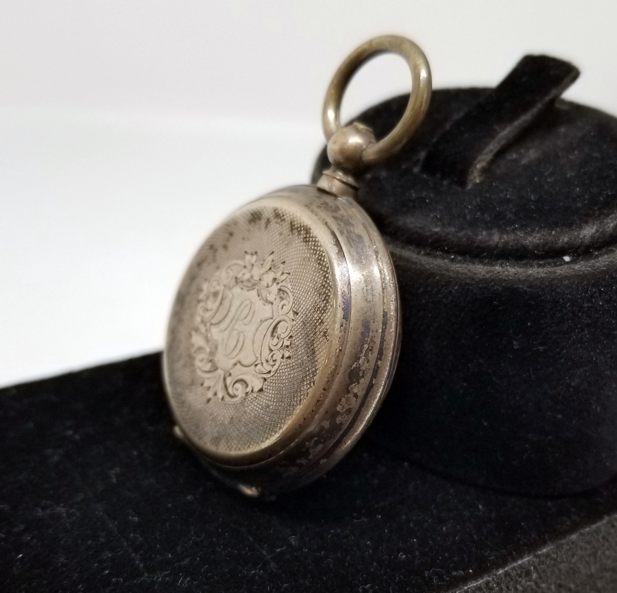 AKREP YELKOVANI LALE FORMLU ANTİKA GÜMÜŞ CEP SAATİ