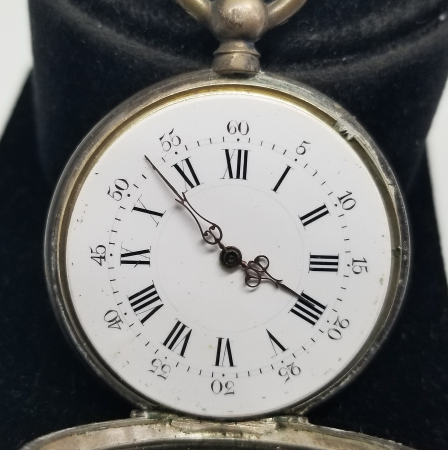 AKREP YELKOVANI LALE FORMLU ANTİKA GÜMÜŞ CEP SAATİ