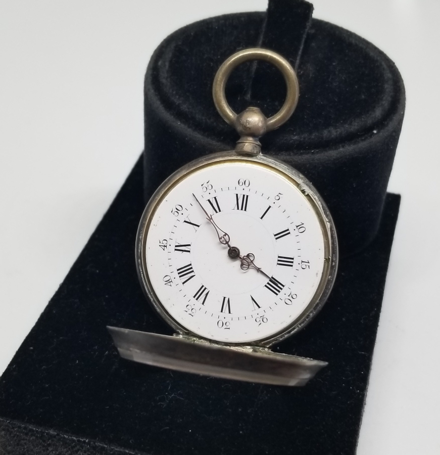 AKREP YELKOVANI LALE FORMLU ANTİKA GÜMÜŞ CEP SAATİ