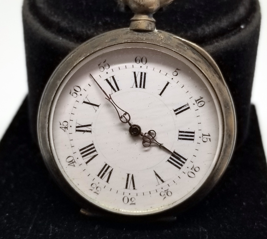 AKREP YELKOVANI LALE FORMLU ANTİKA GÜMÜŞ CEP SAATİ