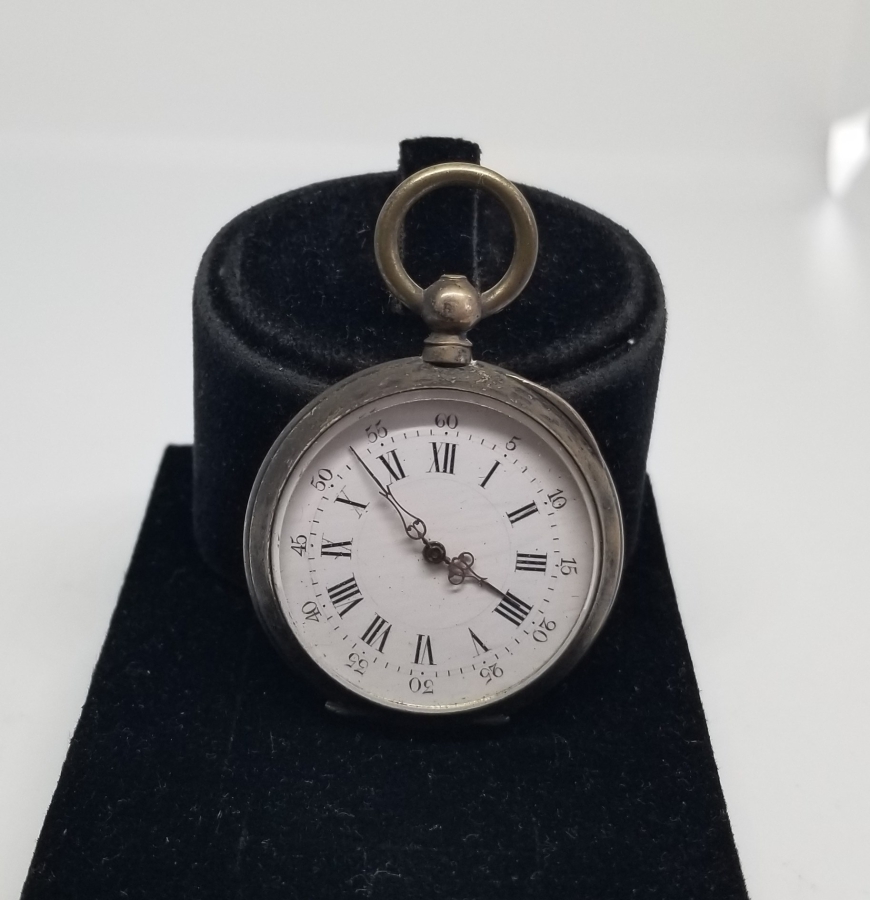 AKREP YELKOVANI LALE FORMLU ANTİKA GÜMÜŞ CEP SAATİ