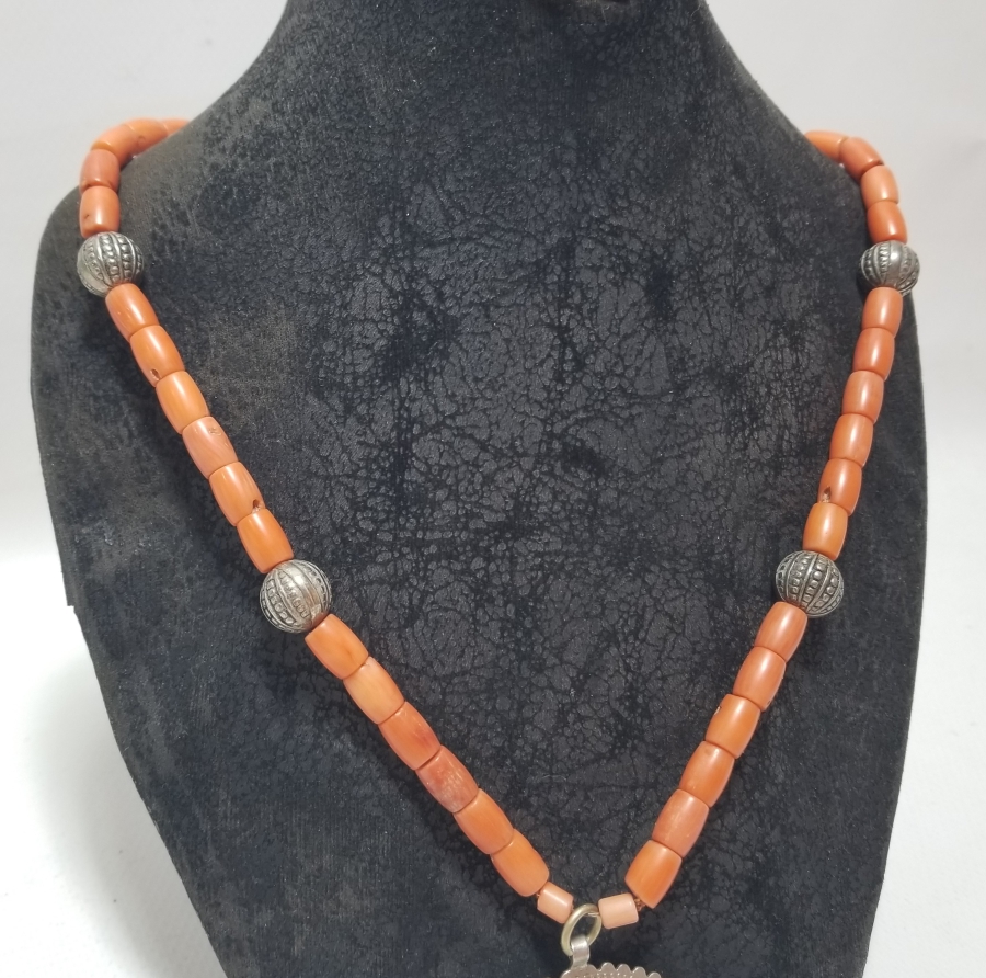 MERCAN TAŞLI OSMANLI DÖNEMİ ÜZERİ DUALI GERDANLIK