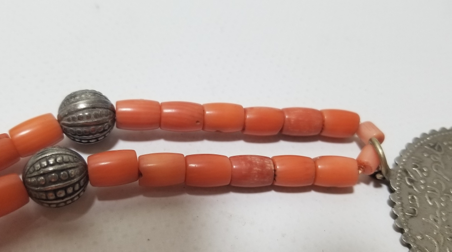 MERCAN TAŞLI OSMANLI DÖNEMİ ÜZERİ DUALI GERDANLIK