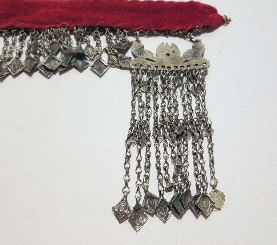 ÜZERİ BALIKLI VE AY YILDIZLI NADİR TİPTE OSMANLI SAVATLI GELİN ALINLIĞI