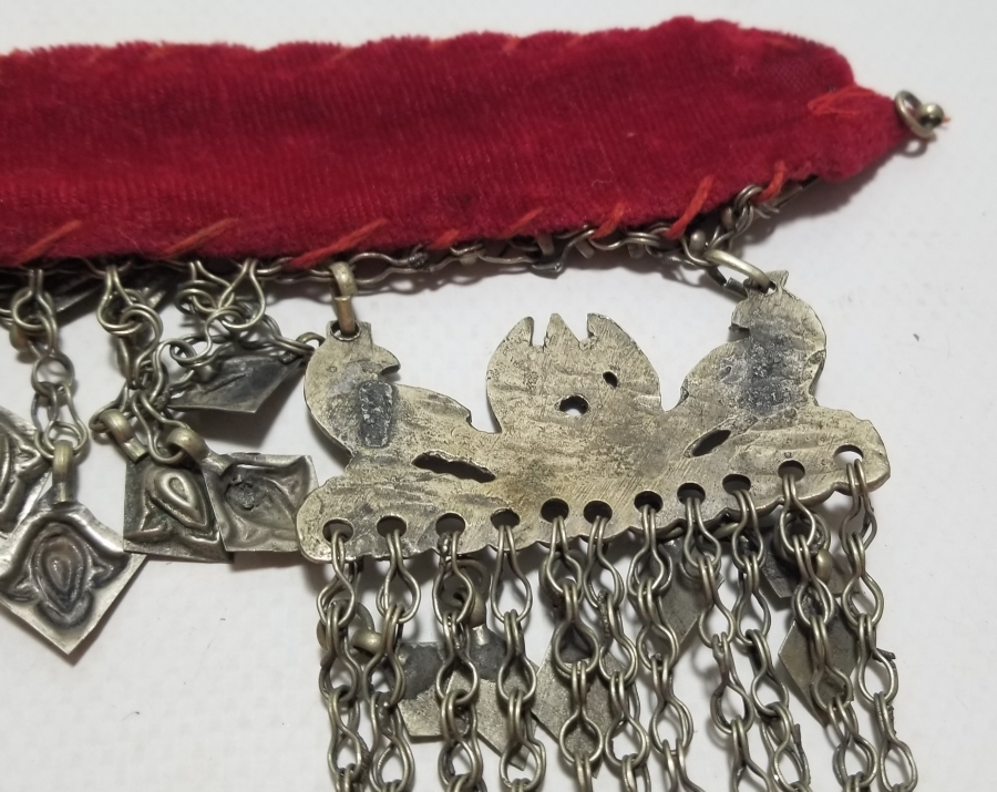 ÜZERİ BALIKLI VE AY YILDIZLI NADİR TİPTE OSMANLI SAVATLI GELİN ALINLIĞI