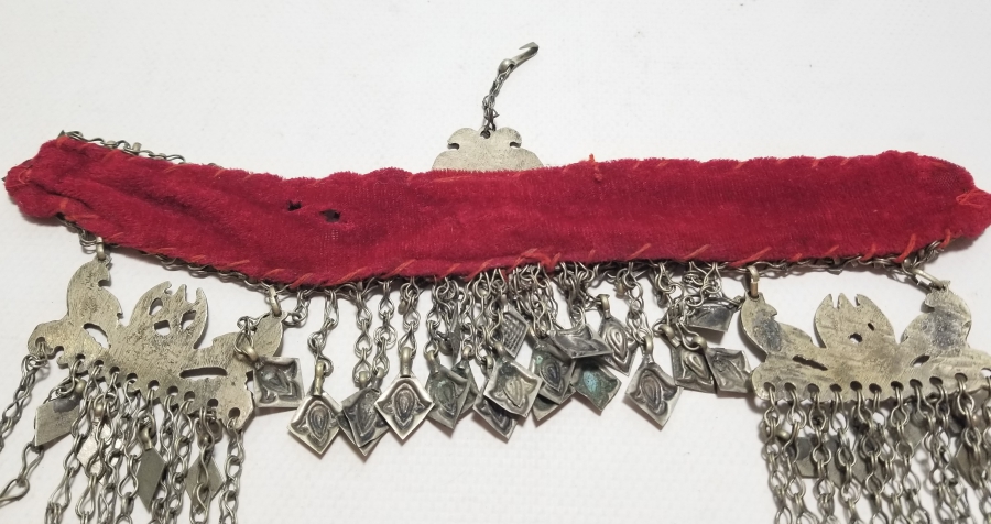 ÜZERİ BALIKLI VE AY YILDIZLI NADİR TİPTE OSMANLI SAVATLI GELİN ALINLIĞI