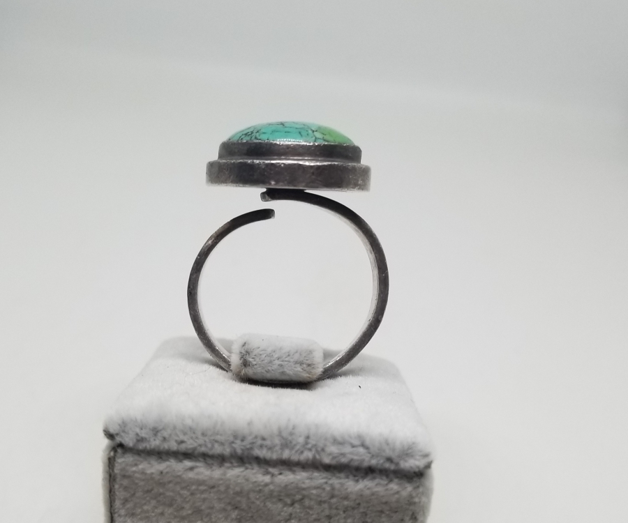 TURKUAZ TAŞLI ÖZEL YAPIM GÜMÜŞ YÜZÜK