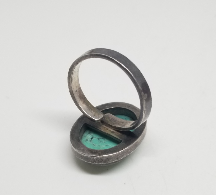 TURKUAZ TAŞLI ÖZEL YAPIM GÜMÜŞ YÜZÜK