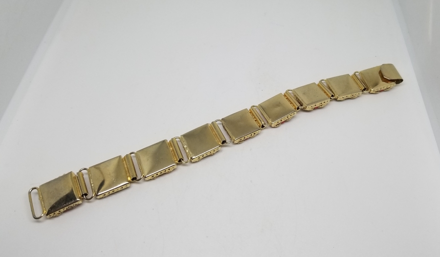 ÖZEL YAPIM MİKRO MOZAİK FORMLU ALTIN KAPLAMA BİLEKLİK