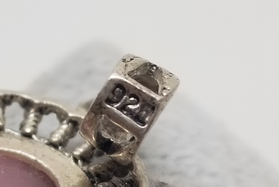 ÜZERİ DOĞAL TAŞLI GÜMÜŞ KOLYE UCU