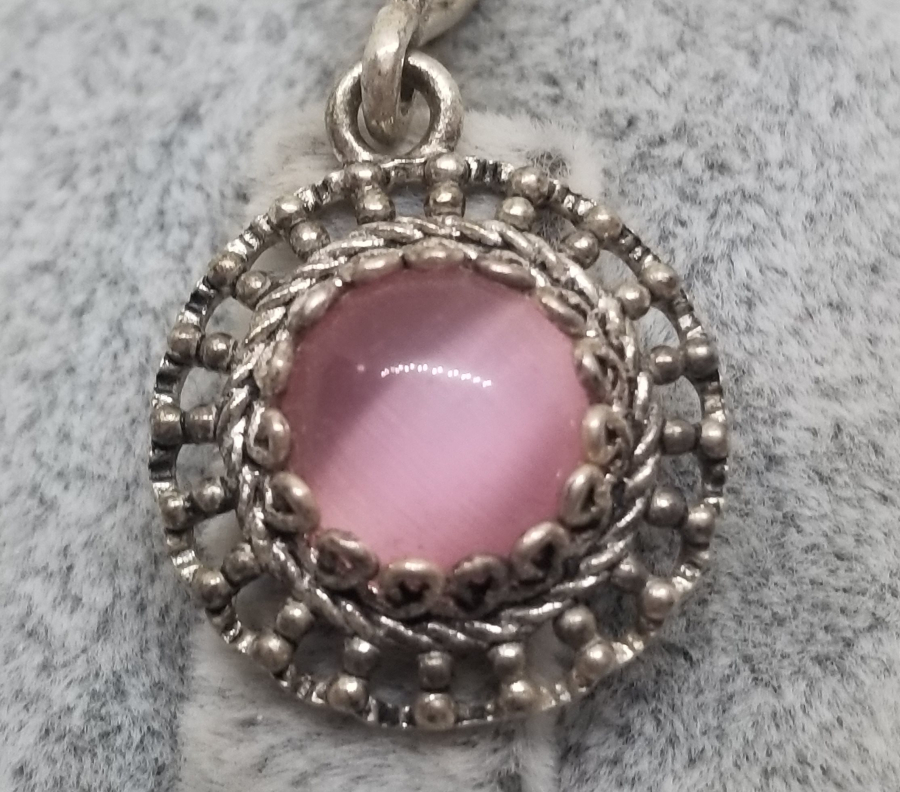 ÜZERİ DOĞAL TAŞLI GÜMÜŞ KOLYE UCU