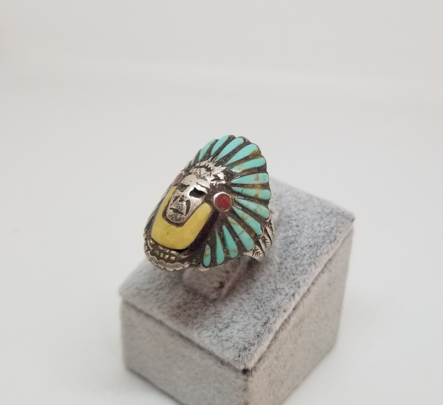 ÖZEL YAPIM GÜMÜŞ KIZILDERİLİ GÖRSELLİ YÜZÜK