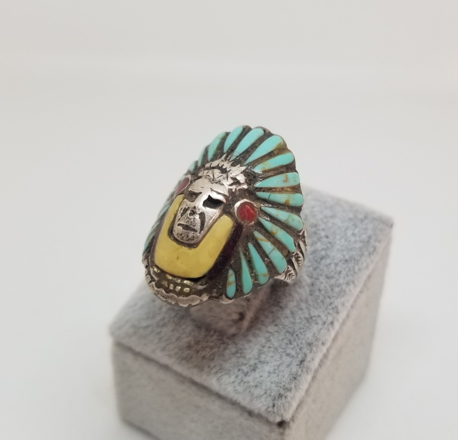 ÖZEL YAPIM GÜMÜŞ KIZILDERİLİ GÖRSELLİ YÜZÜK