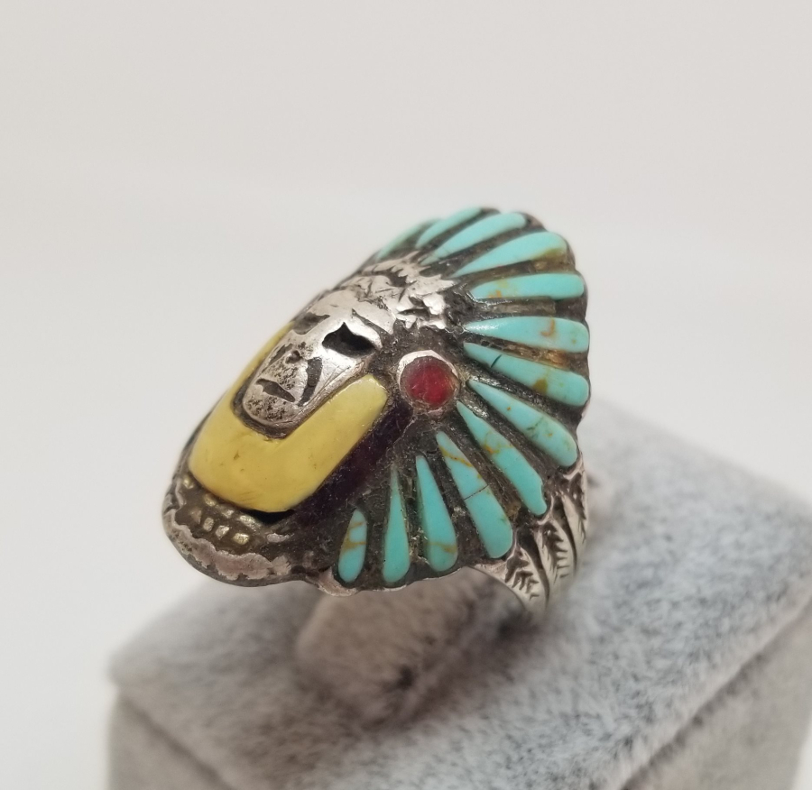 ÖZEL YAPIM GÜMÜŞ KIZILDERİLİ GÖRSELLİ YÜZÜK