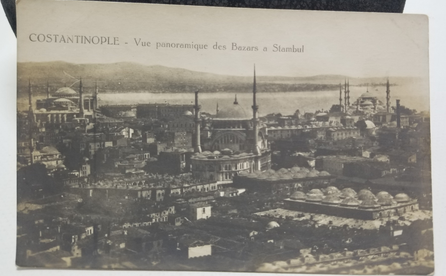 KAPALIÇARŞI VE AYASOFYA CAMİ GÖRSELLİ OSMANLI DÖNEMİ NADİR KARTPOSTAL