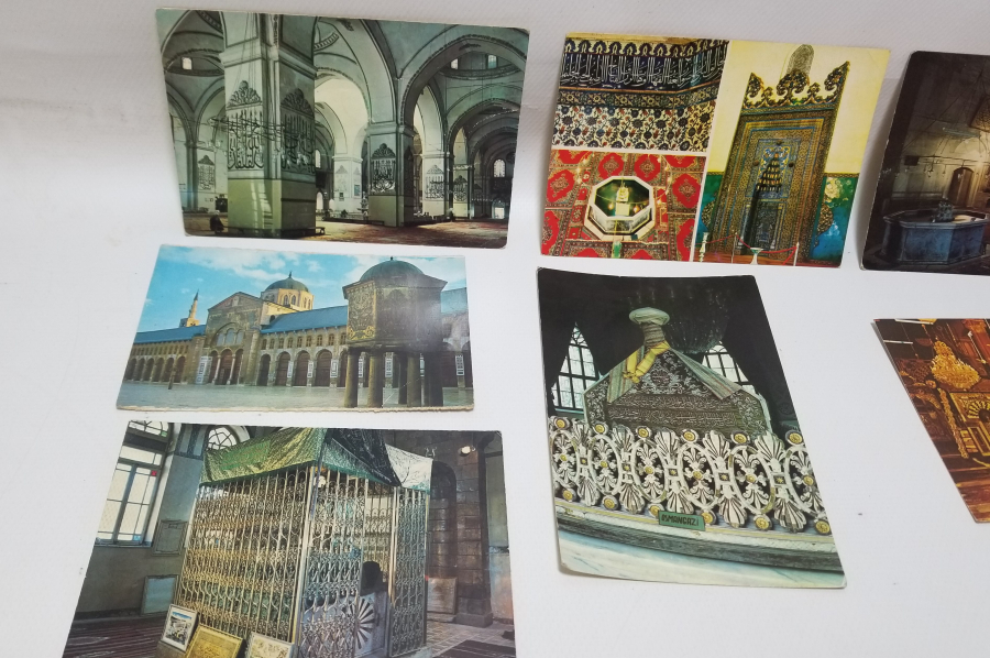 ÇEŞİTLİ ÖNEMLİ DİNİ YERLERİN GÖRSELLERİ BULUNAN ANTİKA KARTPOSTAL LOTU