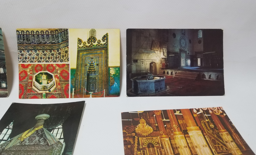 ÇEŞİTLİ ÖNEMLİ DİNİ YERLERİN GÖRSELLERİ BULUNAN ANTİKA KARTPOSTAL LOTU