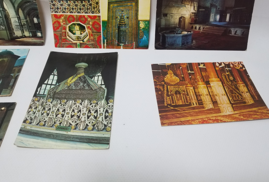 ÇEŞİTLİ ÖNEMLİ DİNİ YERLERİN GÖRSELLERİ BULUNAN ANTİKA KARTPOSTAL LOTU