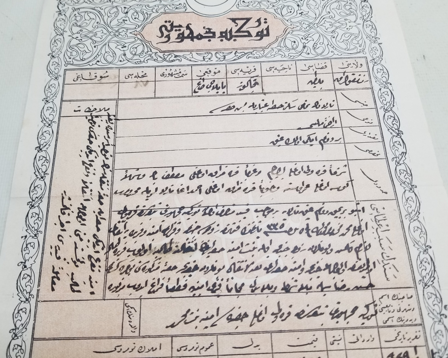 CUMHURİYET BAŞLARI OSMANLICA YAZILI SENED-İ HAKANİ