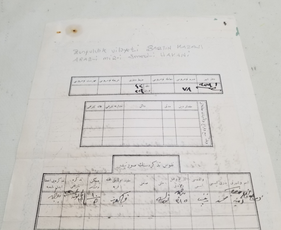 CUMHURİYET BAŞLARI OSMANLICA YAZILI SENED-İ HAKANİ