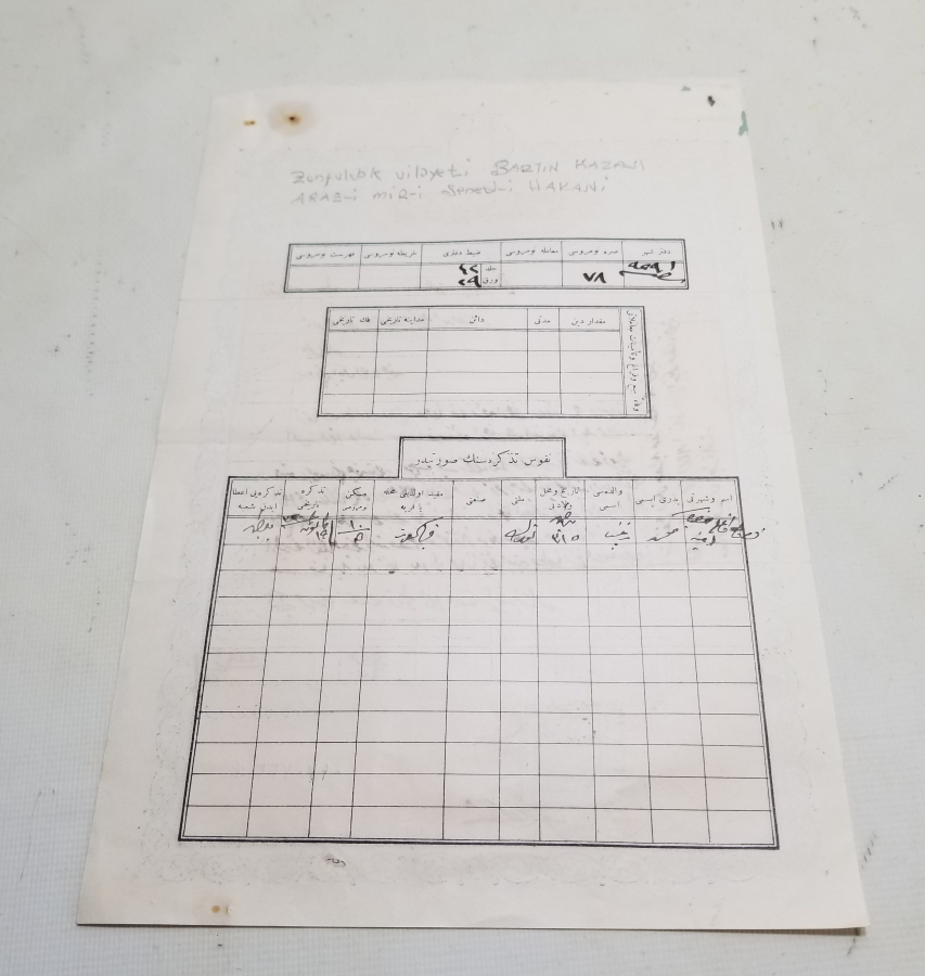 CUMHURİYET BAŞLARI OSMANLICA YAZILI SENED-İ HAKANİ