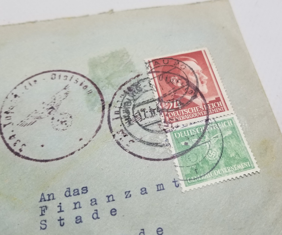 ÜZERİ NAZİ DAMGALI VE HİTLER PULLU 2. DÜNYA SAVAŞI ANTİKA MEKTUP ZARFI