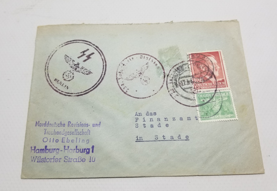 ÜZERİ NAZİ DAMGALI VE HİTLER PULLU 2. DÜNYA SAVAŞI ANTİKA MEKTUP ZARFI