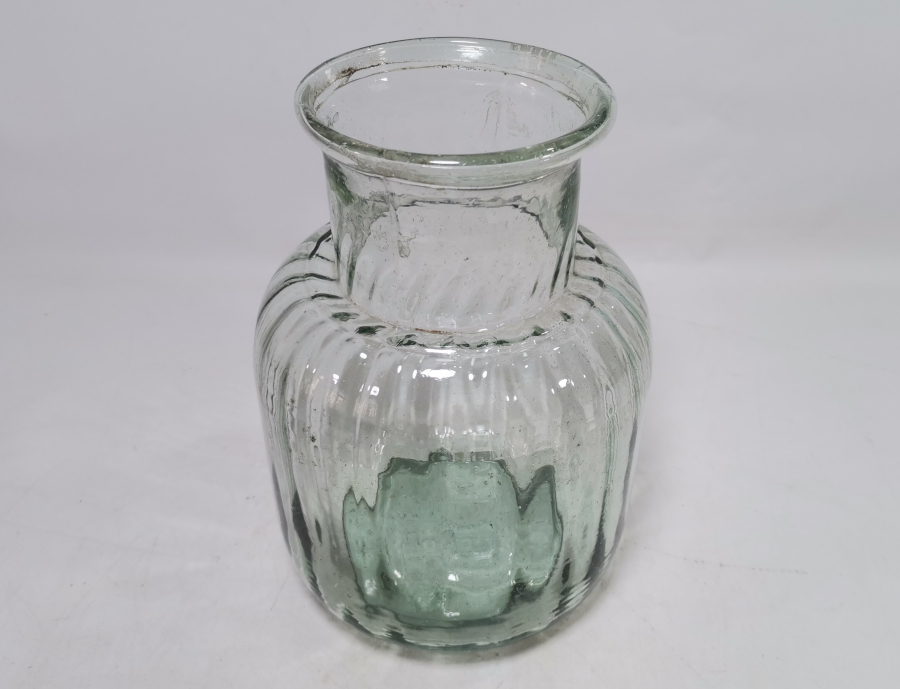 OSMANLI DÖNEMİ KOPARMA İŞÇİLİKLİ CAM ŞEKERCİ KAVANOZU