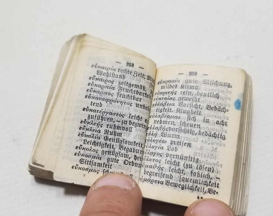 ALMAN BASKISI NADİR ALMAN ANTİKA ALMANCA - YUNANCA MİNİ CEP SÖZLÜĞÜ