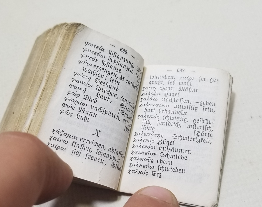 ALMAN BASKISI NADİR ALMAN ANTİKA ALMANCA - YUNANCA MİNİ CEP SÖZLÜĞÜ