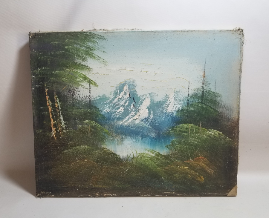 TUVAL ÜZERİ YAĞLI BOYA ANTİKA MANZARA TABLOSU