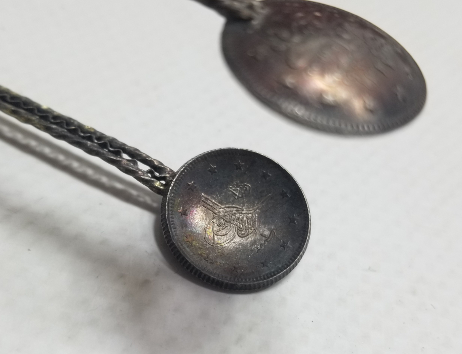 ORİJİNAL KUTUSUNDA OSMANLI PARALARINDAN YAPILMIŞ OSMANLI DÖNEMİ ÇAY KAŞIĞI SETİ