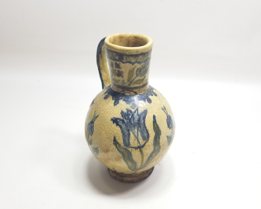 ÜZERİ LALE MOTİFLİ OSMANLI DÖNEMİ NADİR TİPTE KÜTAHYA KARAF - BARDAK