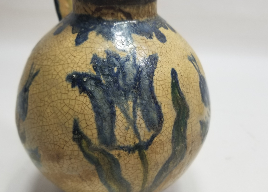 ÜZERİ LALE MOTİFLİ OSMANLI DÖNEMİ NADİR TİPTE KÜTAHYA KARAF - BARDAK