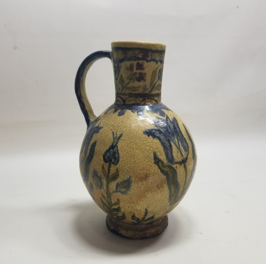 ÜZERİ LALE MOTİFLİ OSMANLI DÖNEMİ NADİR TİPTE KÜTAHYA KARAF - BARDAK