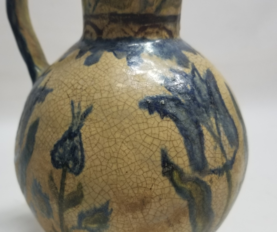 ÜZERİ LALE MOTİFLİ OSMANLI DÖNEMİ NADİR TİPTE KÜTAHYA KARAF - BARDAK