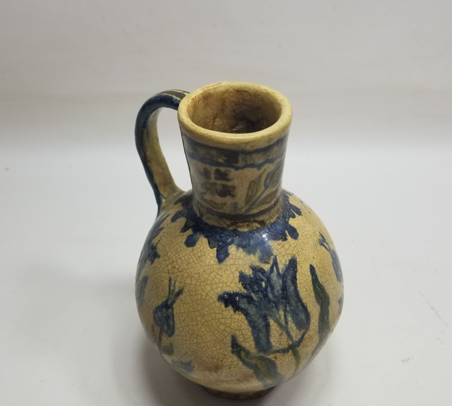 ÜZERİ LALE MOTİFLİ OSMANLI DÖNEMİ NADİR TİPTE KÜTAHYA KARAF - BARDAK