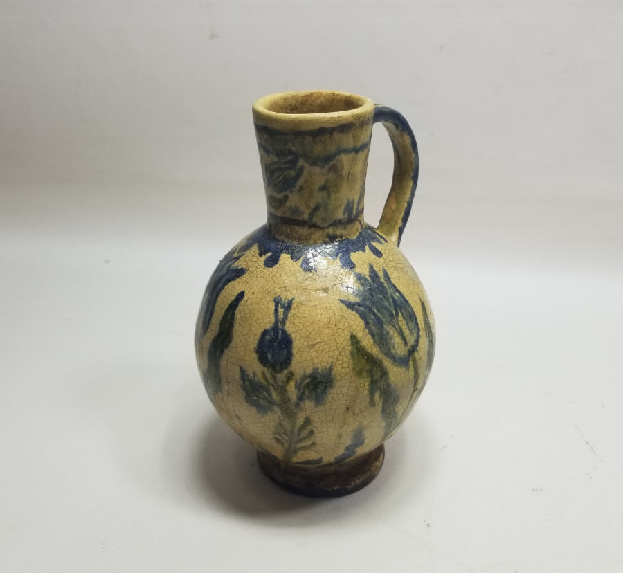 ÜZERİ LALE MOTİFLİ OSMANLI DÖNEMİ NADİR TİPTE KÜTAHYA KARAF - BARDAK