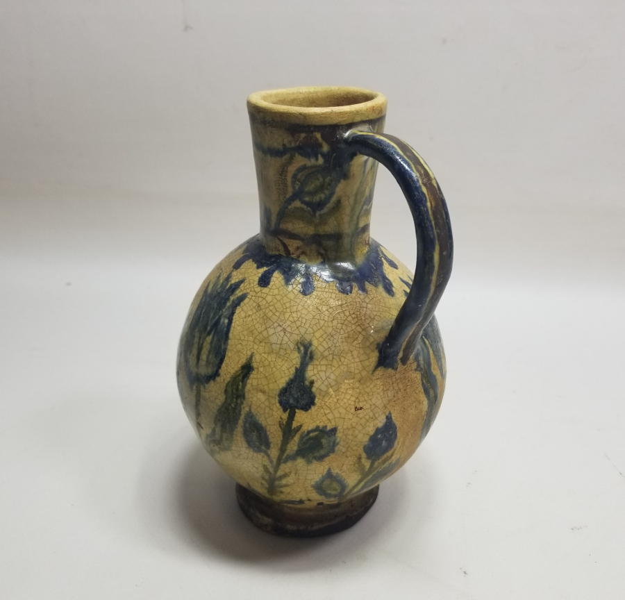 ÜZERİ LALE MOTİFLİ OSMANLI DÖNEMİ NADİR TİPTE KÜTAHYA KARAF - BARDAK