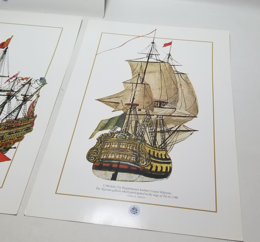 KUŞEKAĞIDA BASILMIŞ OSMANLI KALYON GÖRSELLİ